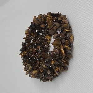 Tigers Eye chips Chunky Stretch Bracelet